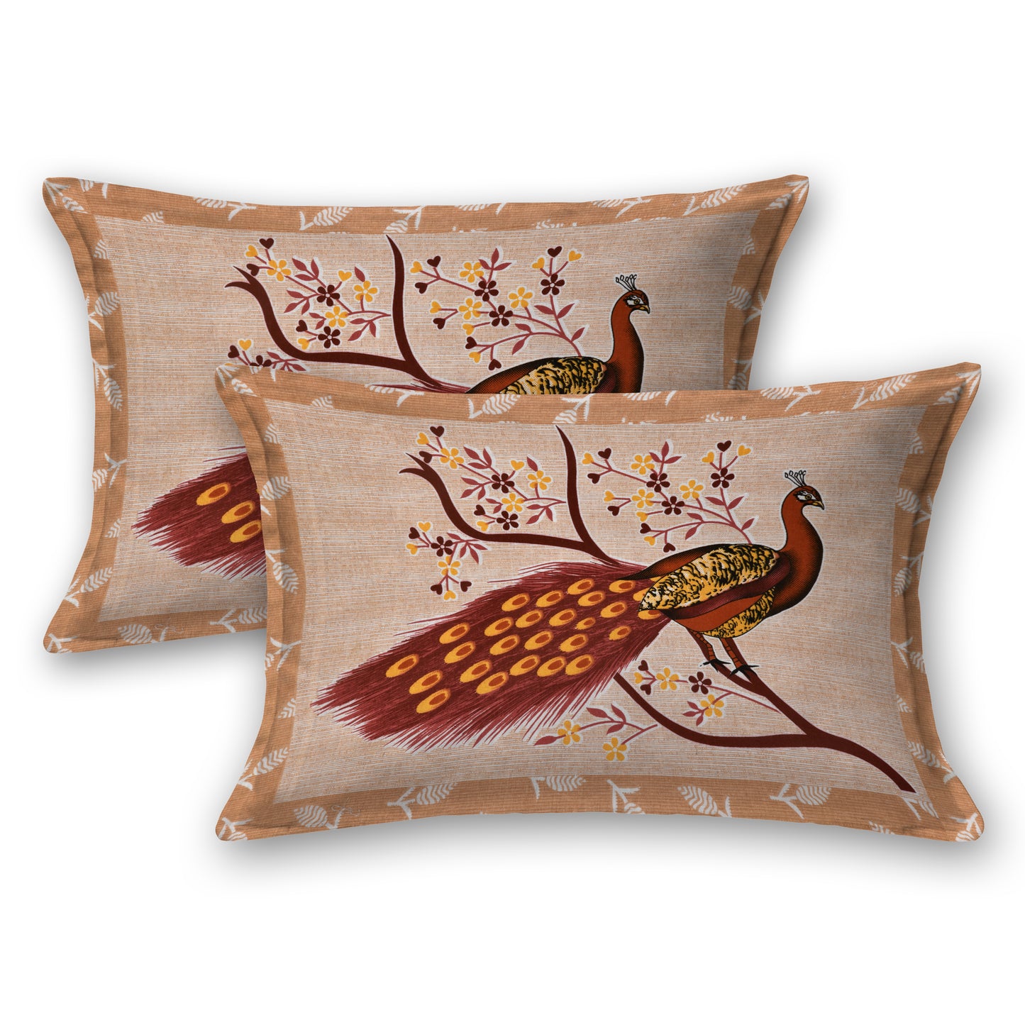 Sanganeri Jaipuri Printed Double Size Bedsheet With 2 Pillow Covers