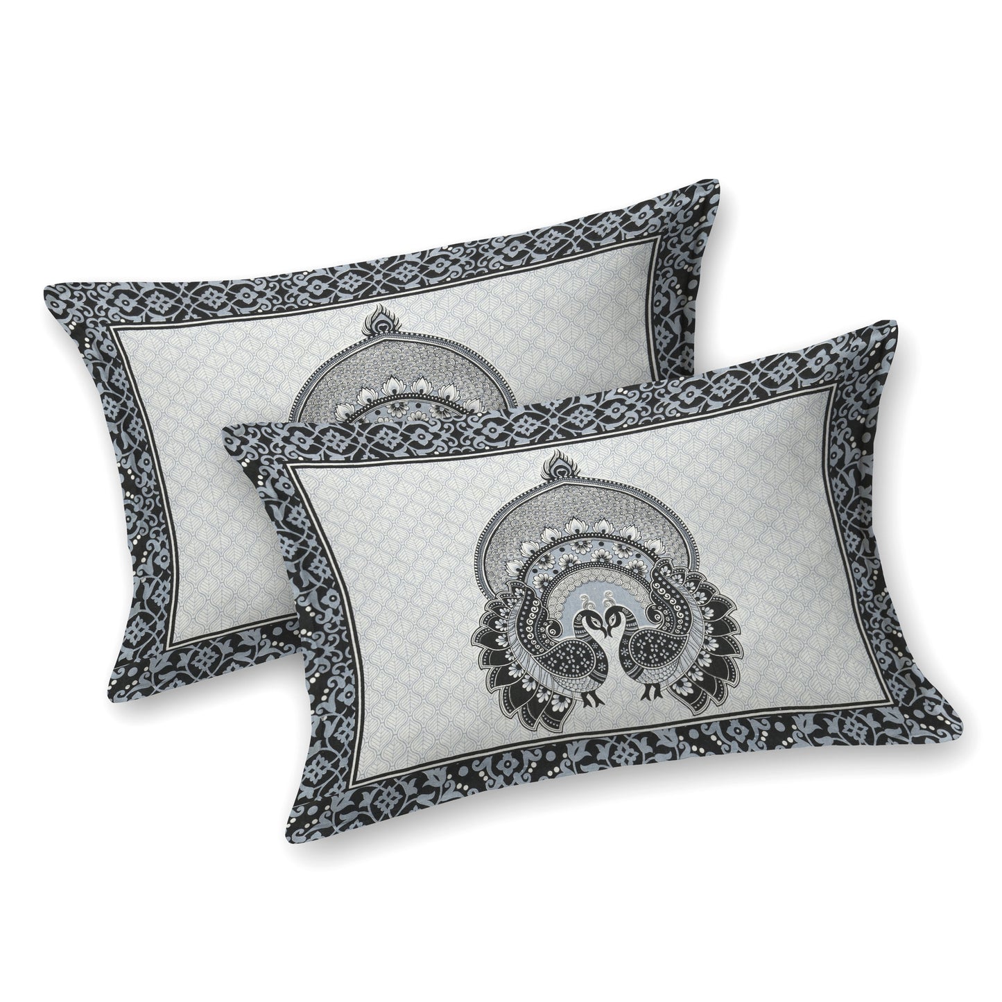 Sanganeri Jaipuri Printed Double Size Bedsheet With 2 Pillow Covers