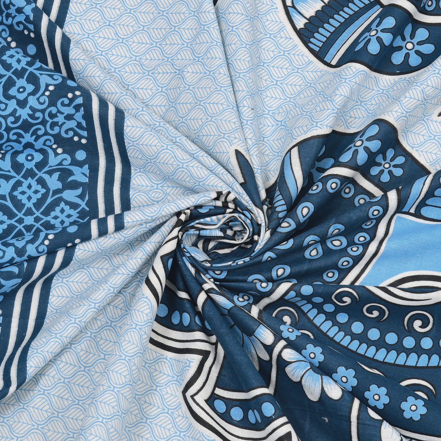 Sanganeri Jaipuri Printed Double Size Bedsheet With 2 Pillow Covers