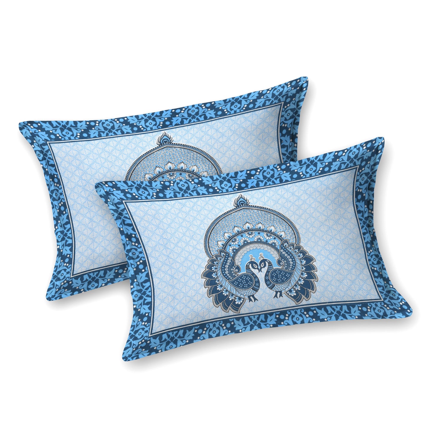 Sanganeri Jaipuri Printed Double Size Bedsheet With 2 Pillow Covers