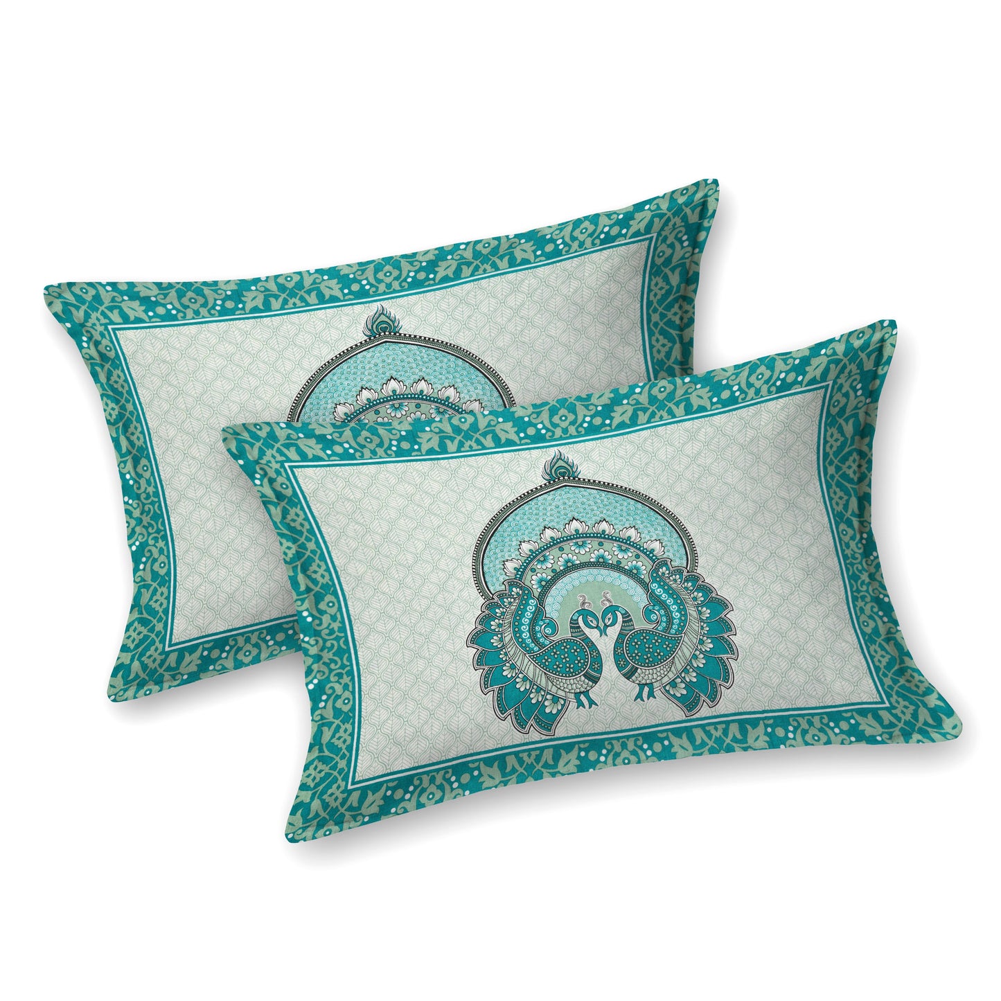 Sanganeri Jaipuri Printed Double Size Bedsheet With 2 Pillow Covers