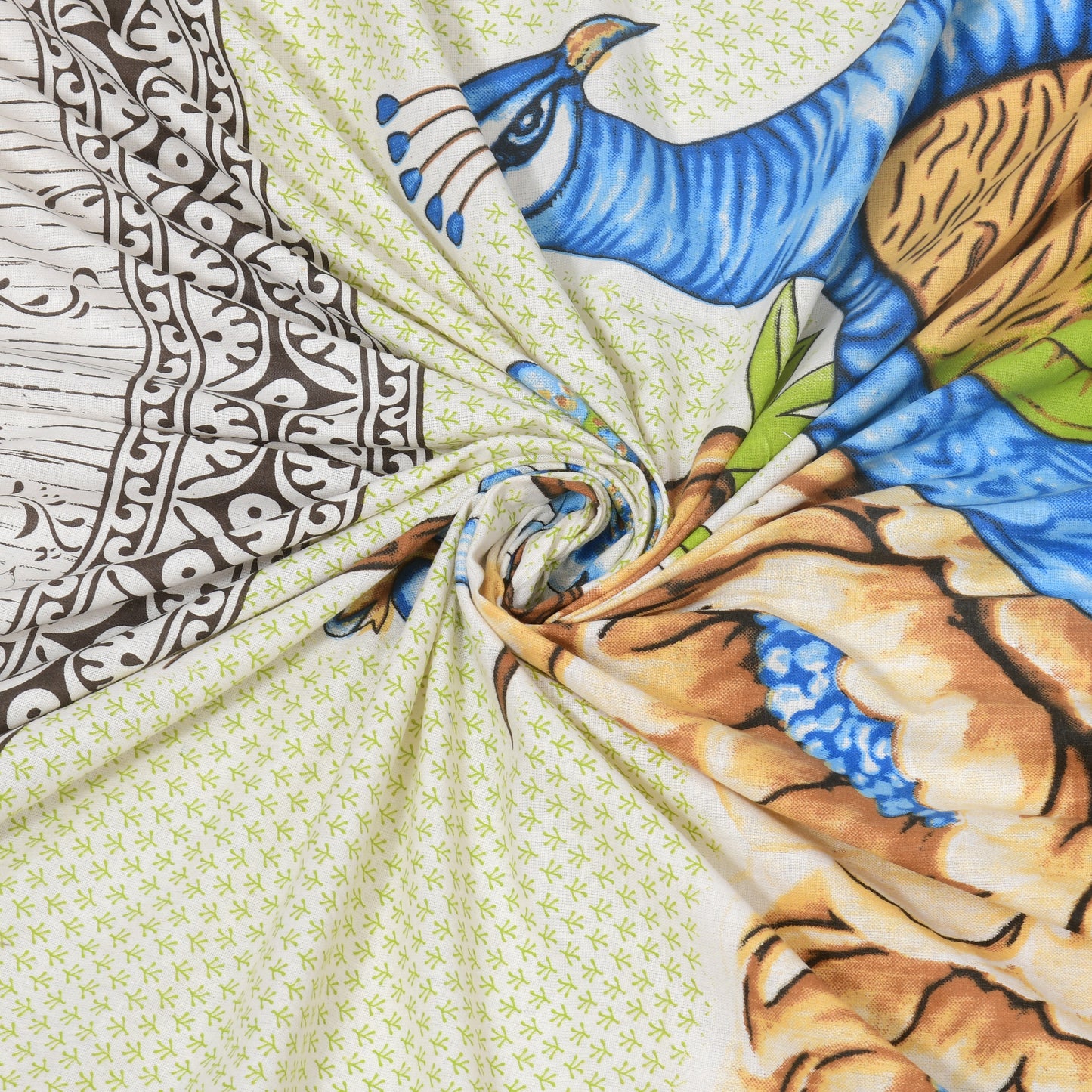 Sanganeri Jaipuri Printed Double Size Bedsheet With 2 Pillow Covers