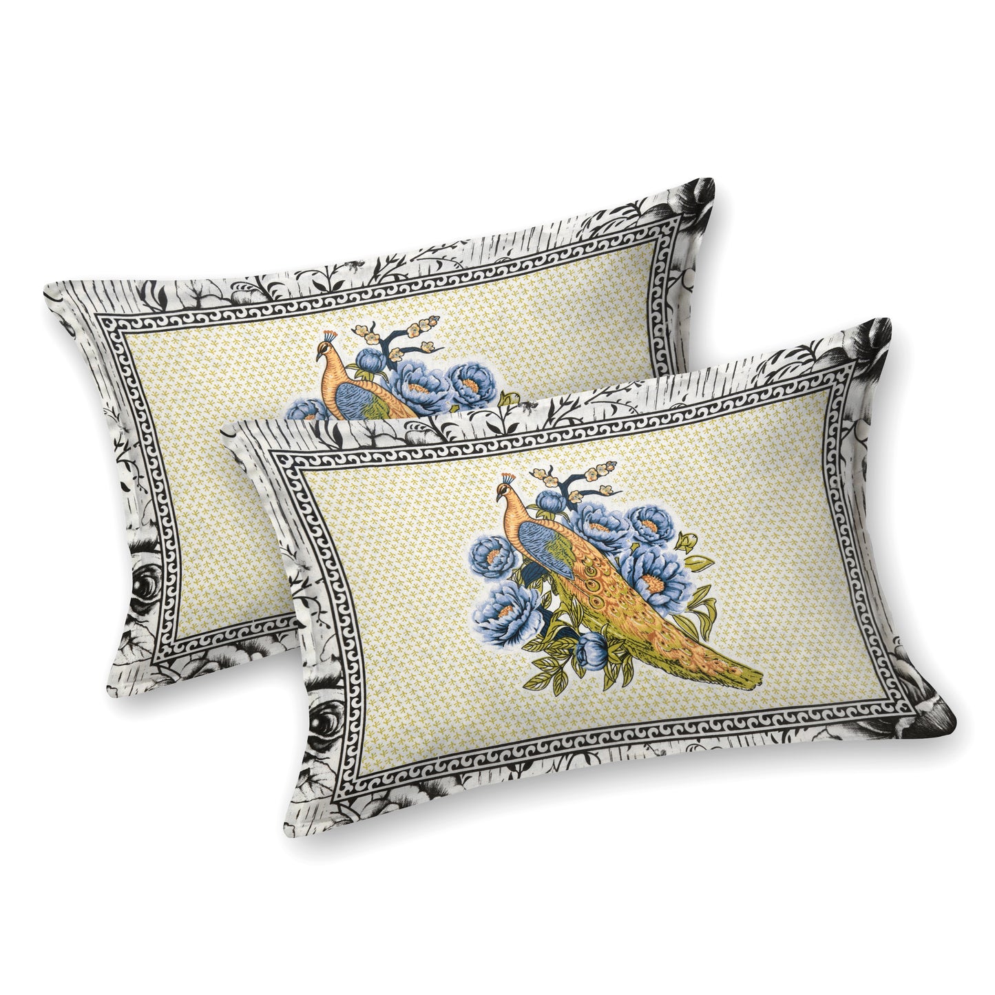 Sanganeri Jaipuri Printed Double Size Bedsheet With 2 Pillow Covers