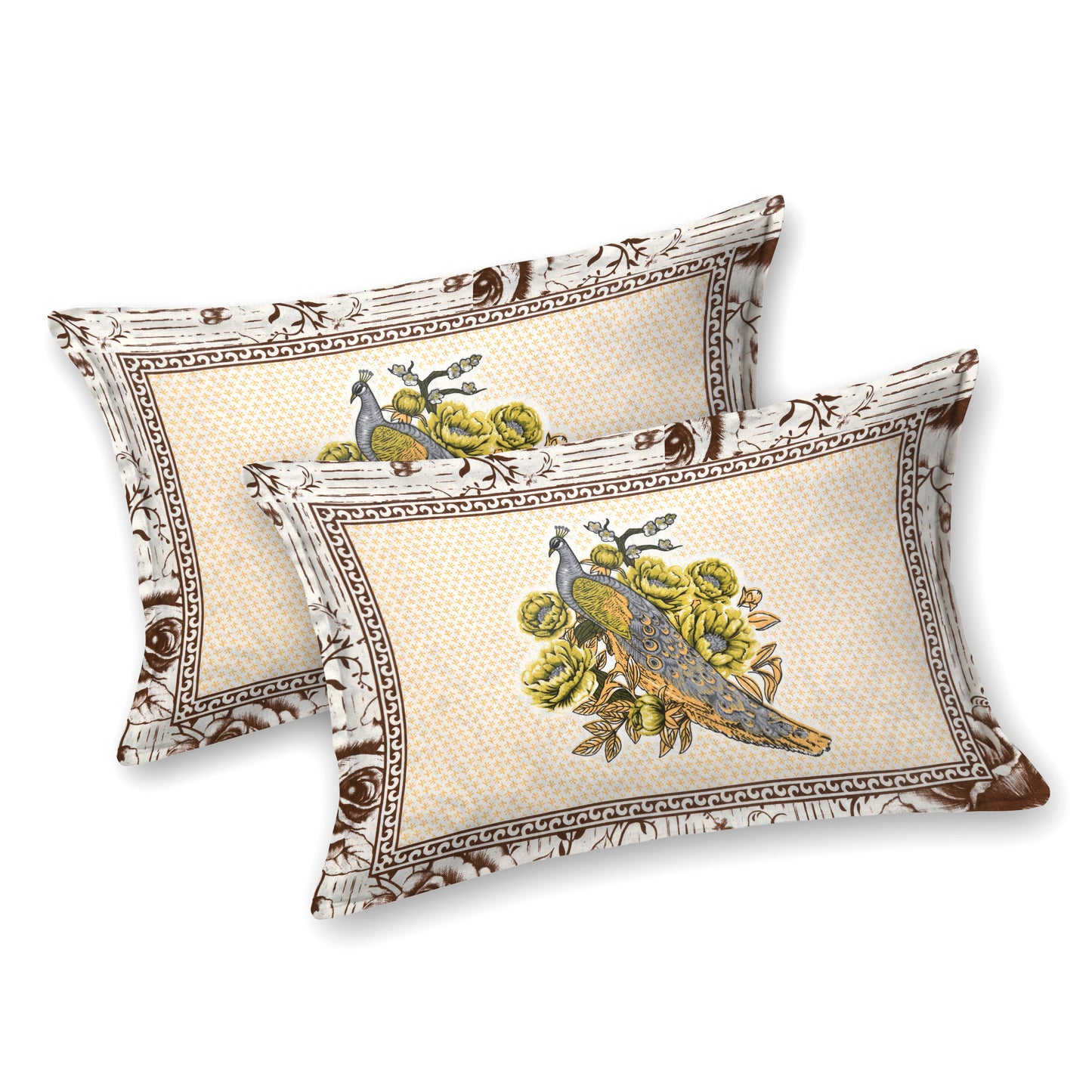 Sanganeri Jaipuri Printed Double Size Bedsheet With 2 Pillow Covers