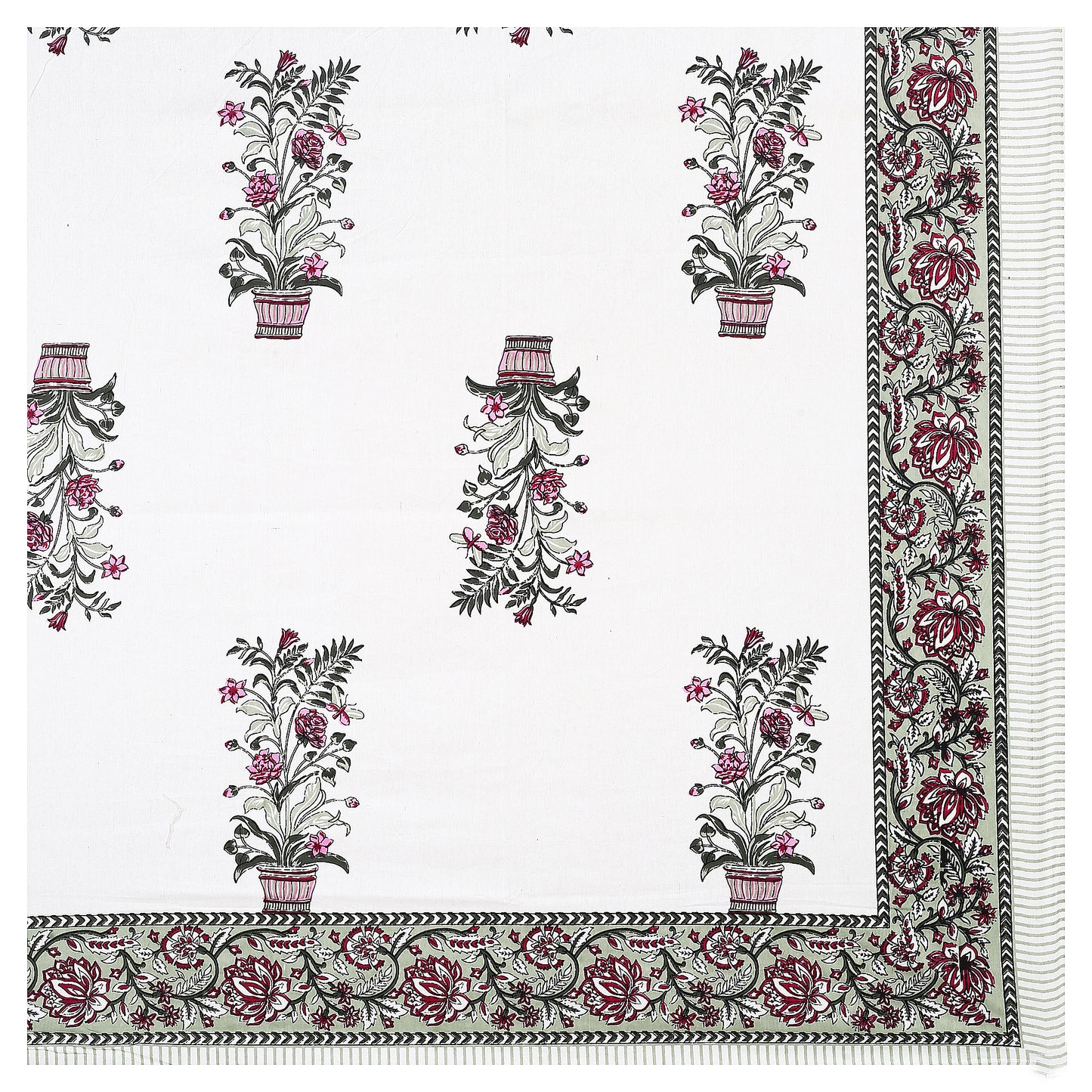 Rajasthani Jaipuri Traditional King Size Bedsheet With 2 Pillow Covers