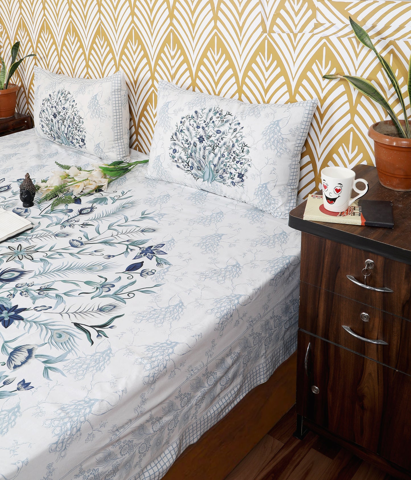 Rajasthani Jaipuri Traditional King Size Bedsheet With 2 Pillow Covers