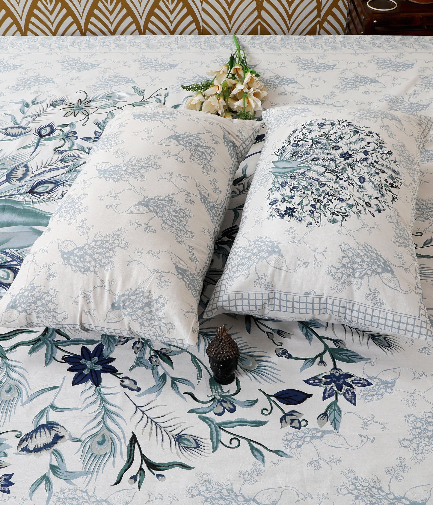 Rajasthani Jaipuri Traditional King Size Bedsheet With 2 Pillow Covers