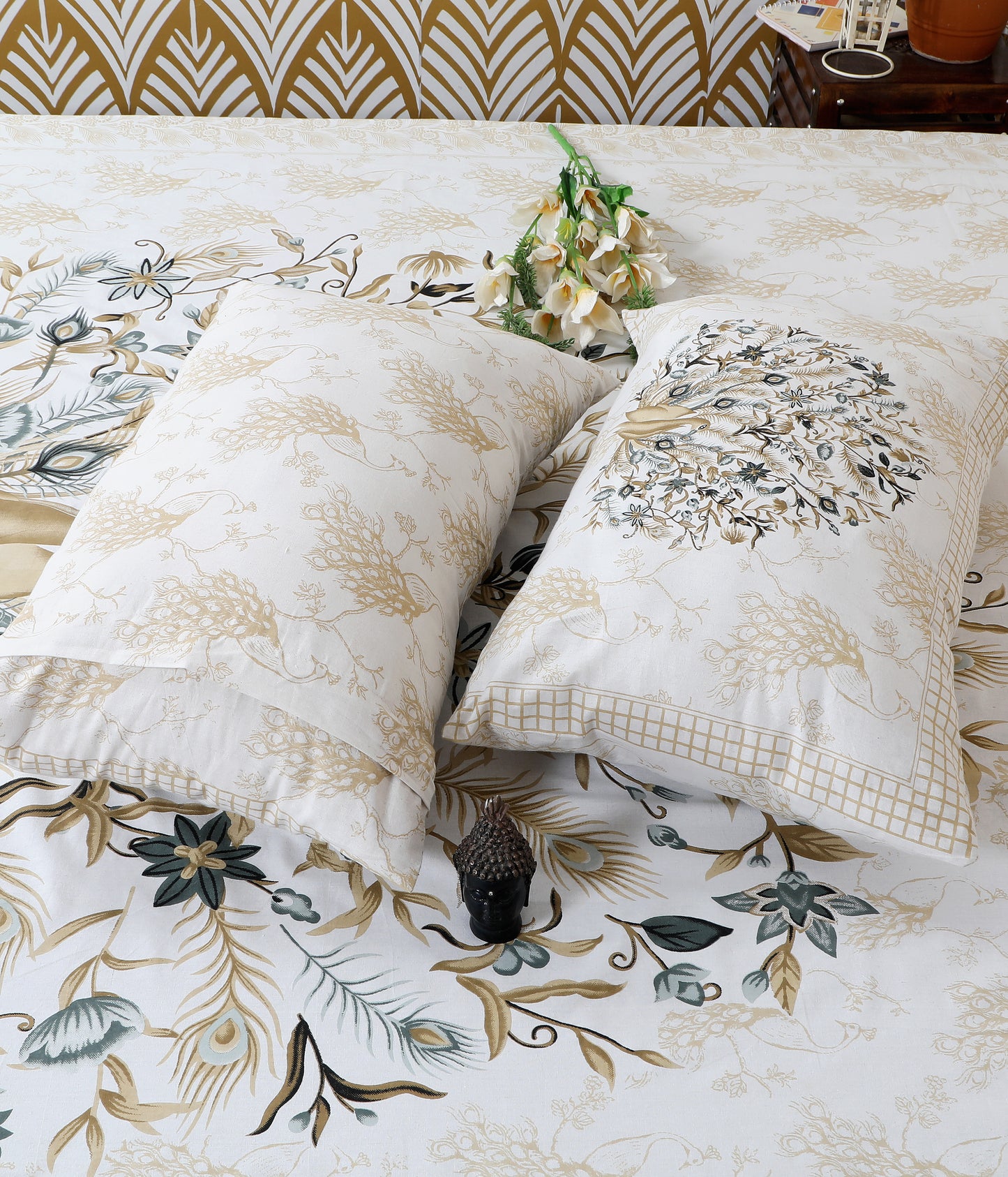 Rajasthani Jaipuri Traditional King Size Bedsheet With 2 Pillow Covers