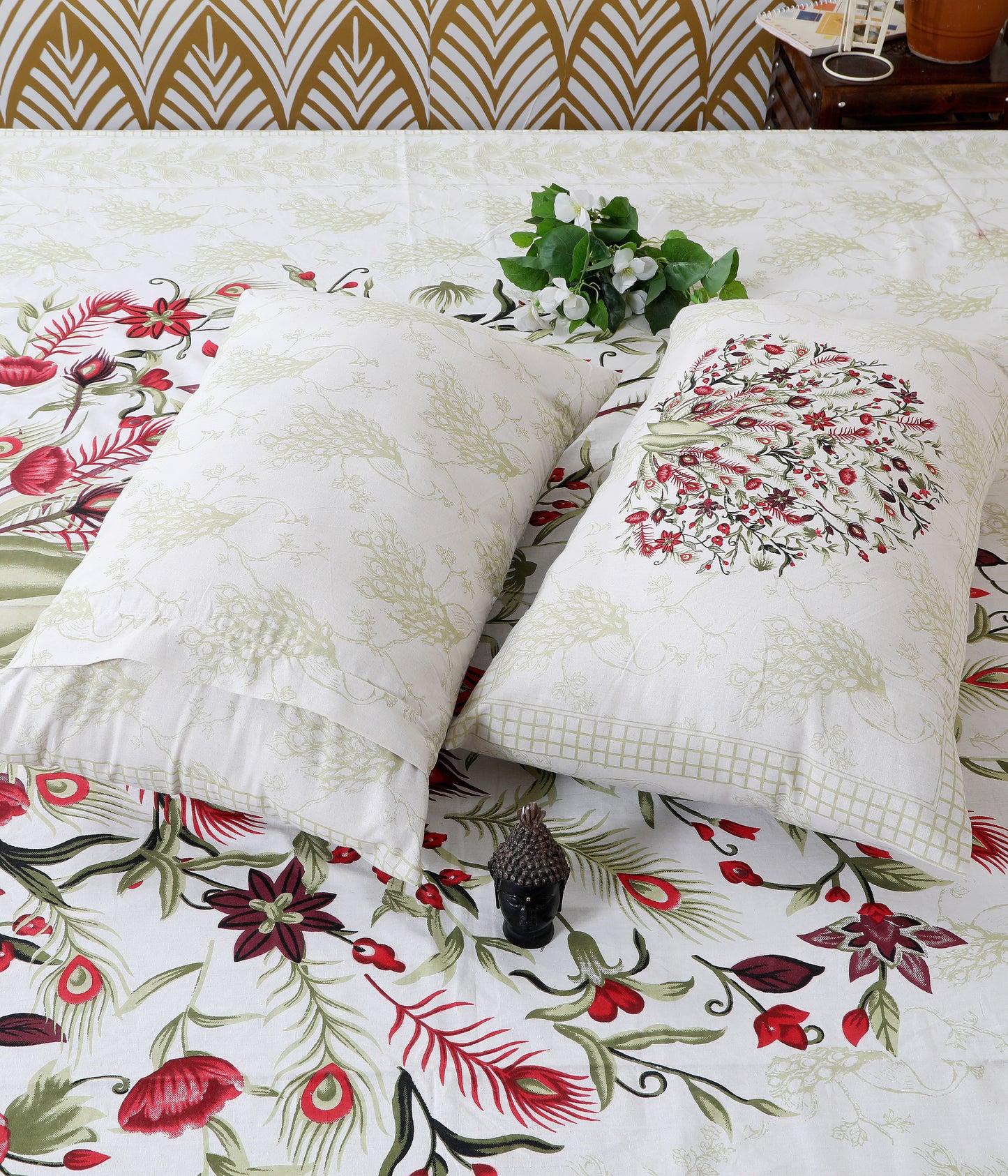 Rajasthani Jaipuri Traditional King Size Bedsheet With 2 Pillow Covers