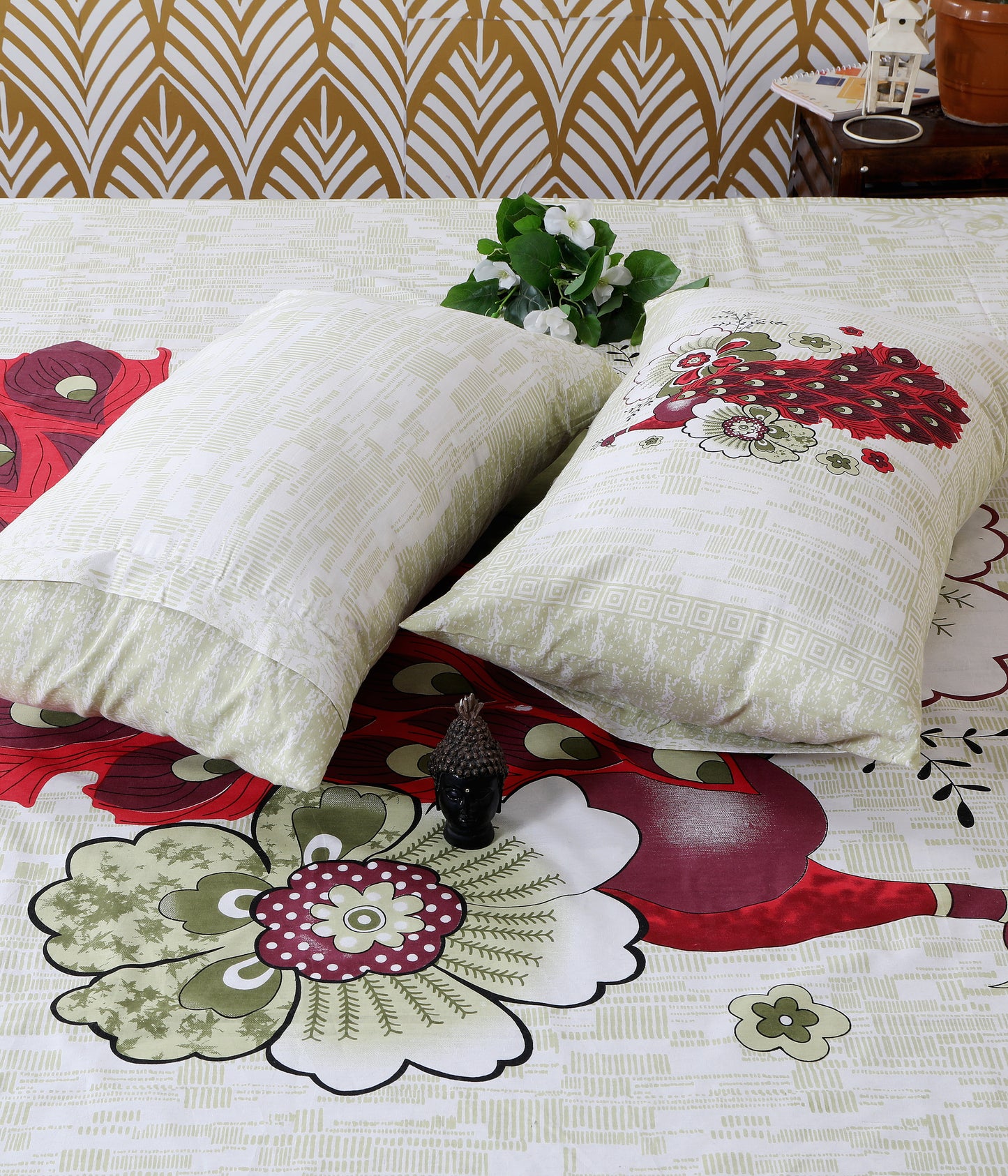 Rajasthani Jaipuri Traditional King Size Bedsheet With 2 Pillow Covers