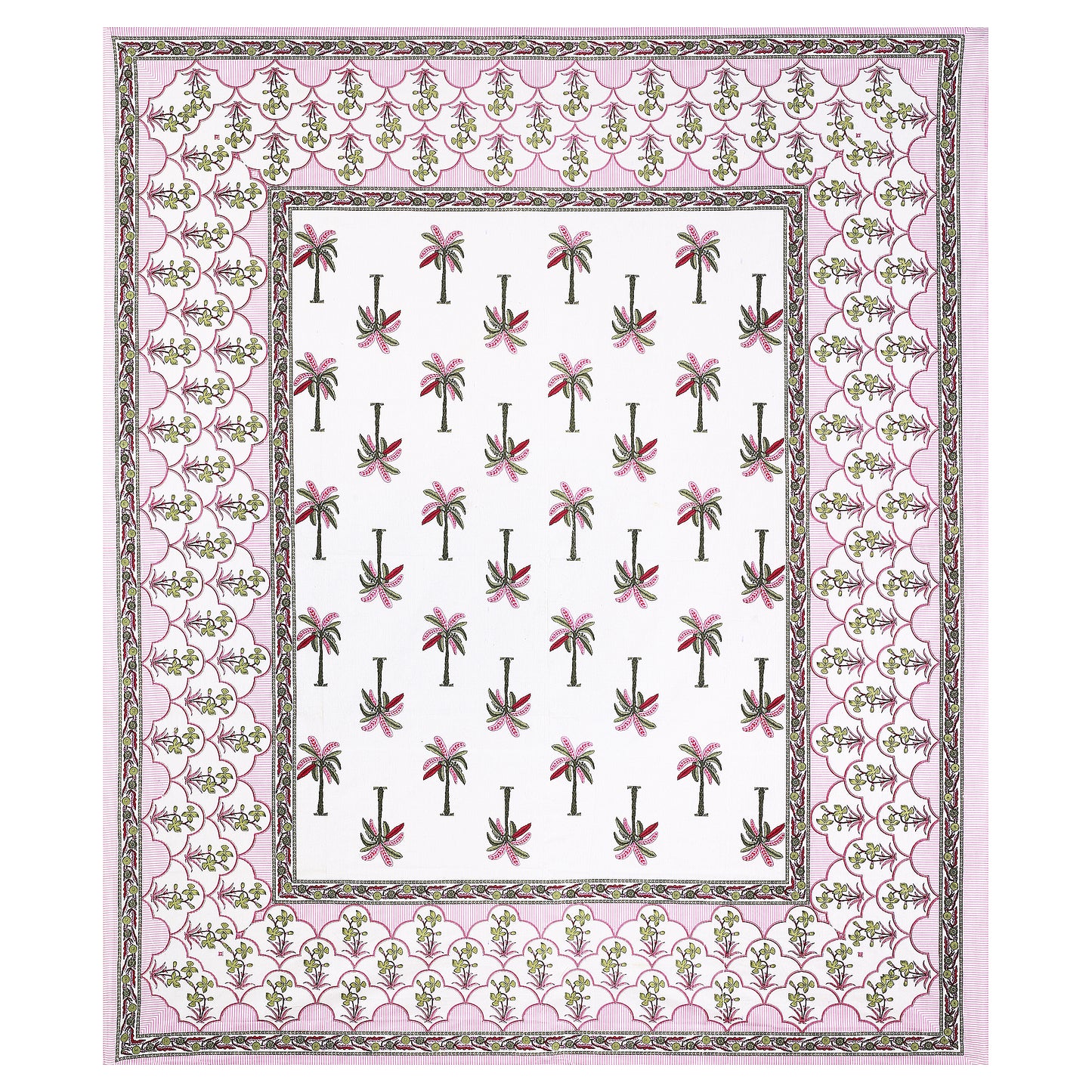 Rajasthani Jaipuri Traditional King Size Bedsheet With 2 Pillow Covers