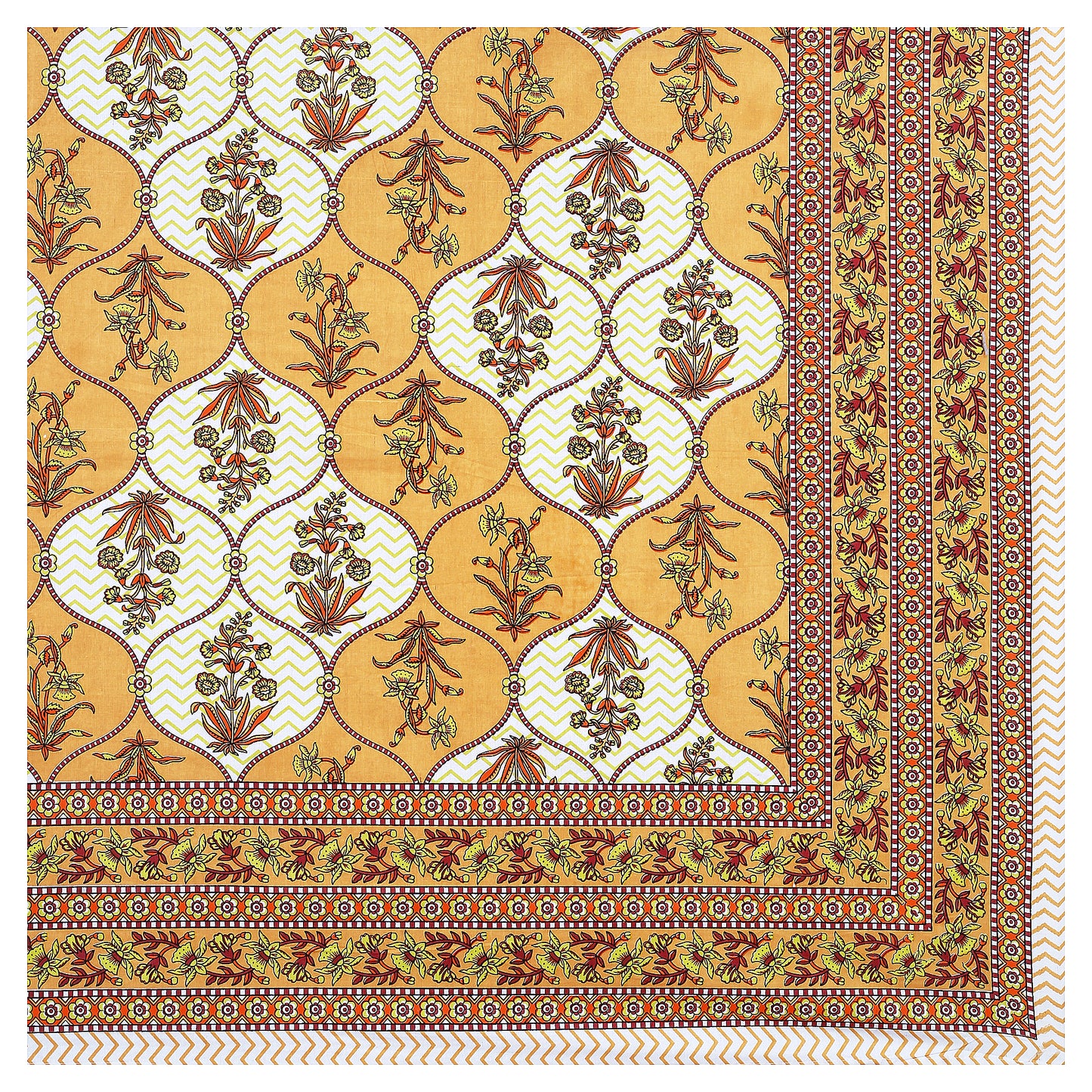 Rajasthani Jaipuri Traditional King Size Bedsheet With 2 Pillow Covers