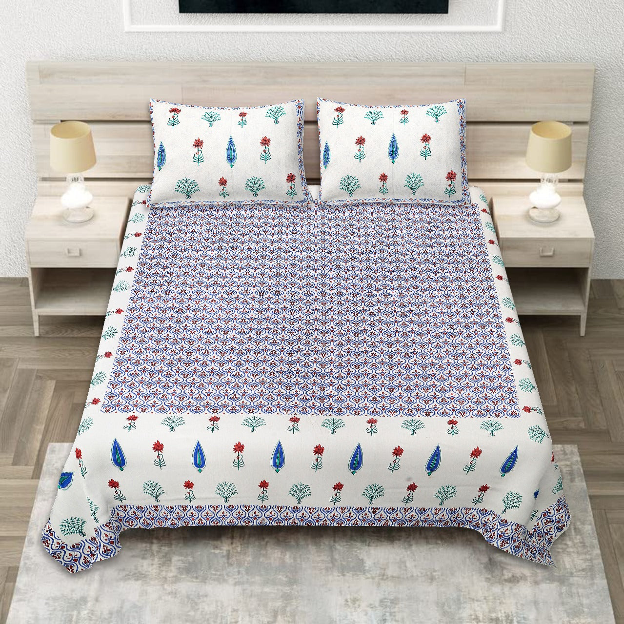 Premium Super King Size Printed Bedsheet