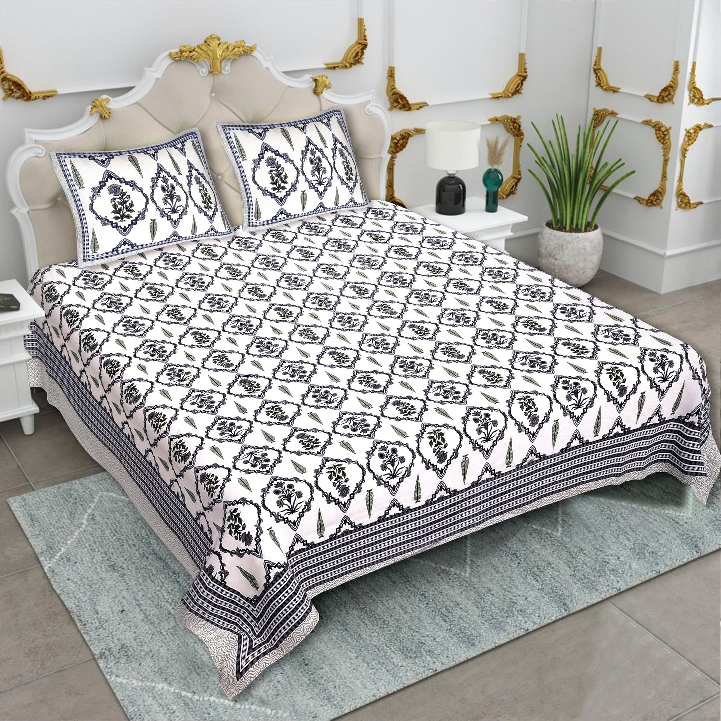 Premium Super King Size Printed Bedsheet