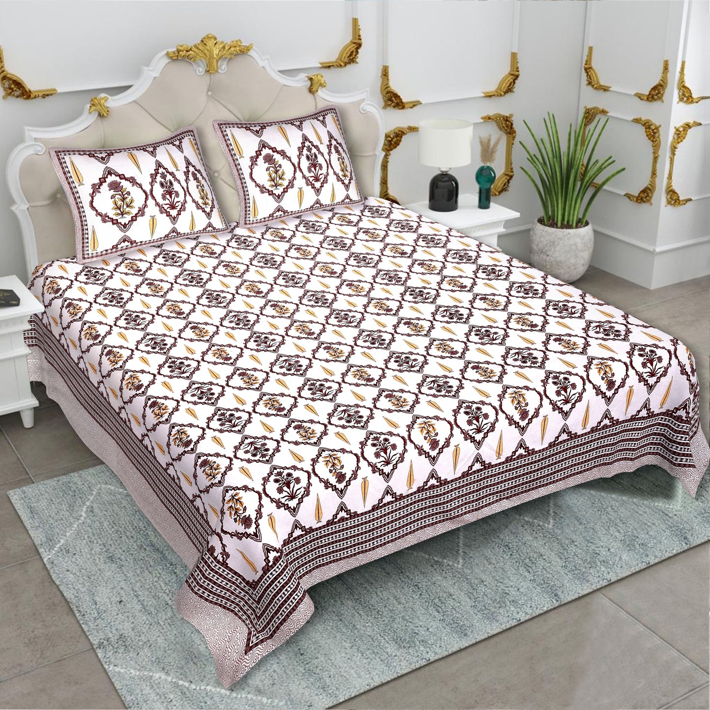 Premium Super King Size Printed Bedsheet