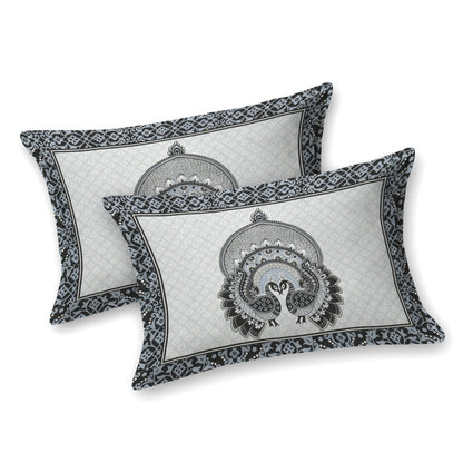 Sanganeri Jaipuri Printed Double Size Bedsheet With 2 Pillow Covers