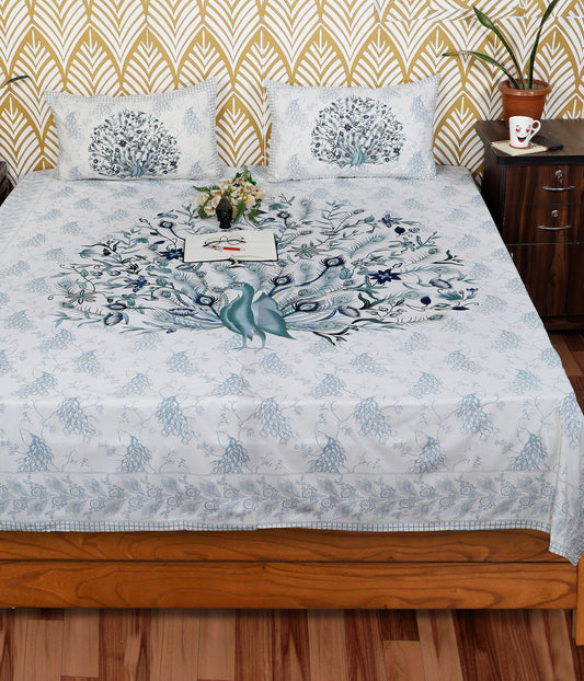 Rajasthani Jaipuri Traditional King Size Bedsheet With 2 Pillow Covers