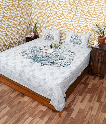Rajasthani Jaipuri Traditional King Size Bedsheet With 2 Pillow Covers