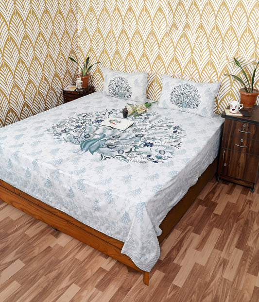 Rajasthani Jaipuri Traditional King Size Bedsheet With 2 Pillow Covers