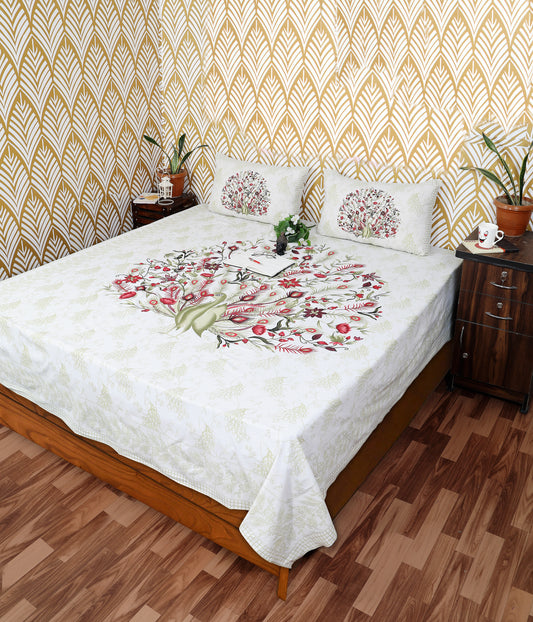 Rajasthani Jaipuri Traditional King Size Bedsheet With 2 Pillow Covers