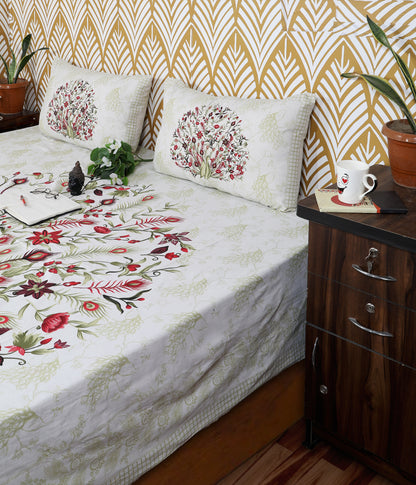 Rajasthani Jaipuri Traditional King Size Bedsheet With 2 Pillow Covers