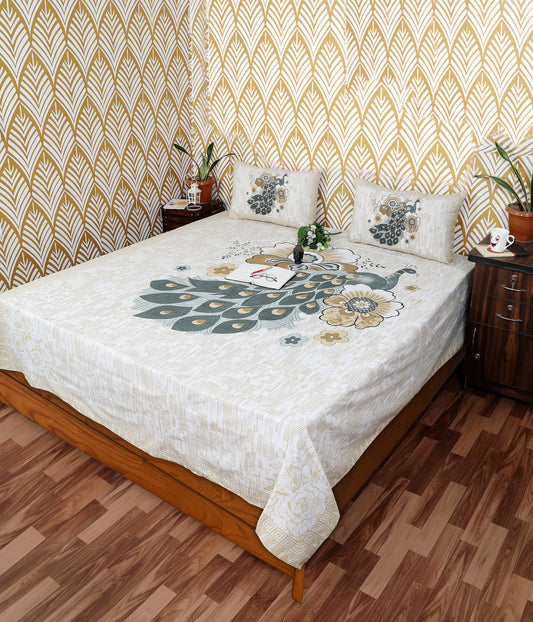 Rajasthani Jaipuri Traditional King Size Bedsheet With 2 Pillow Covers