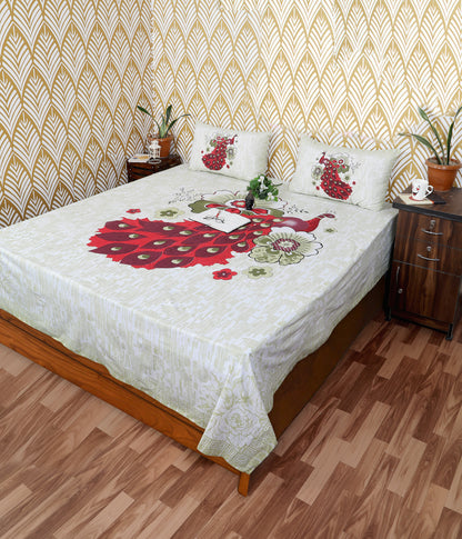 Rajasthani Jaipuri Traditional King Size Bedsheet With 2 Pillow Covers