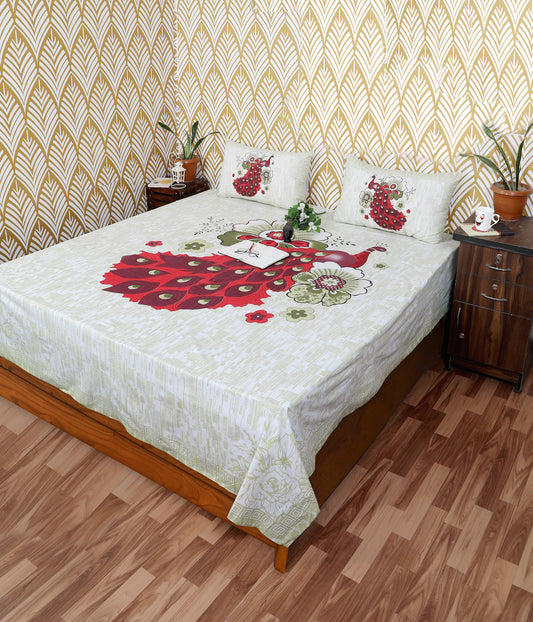 Rajasthani Jaipuri Traditional King Size Bedsheet With 2 Pillow Covers