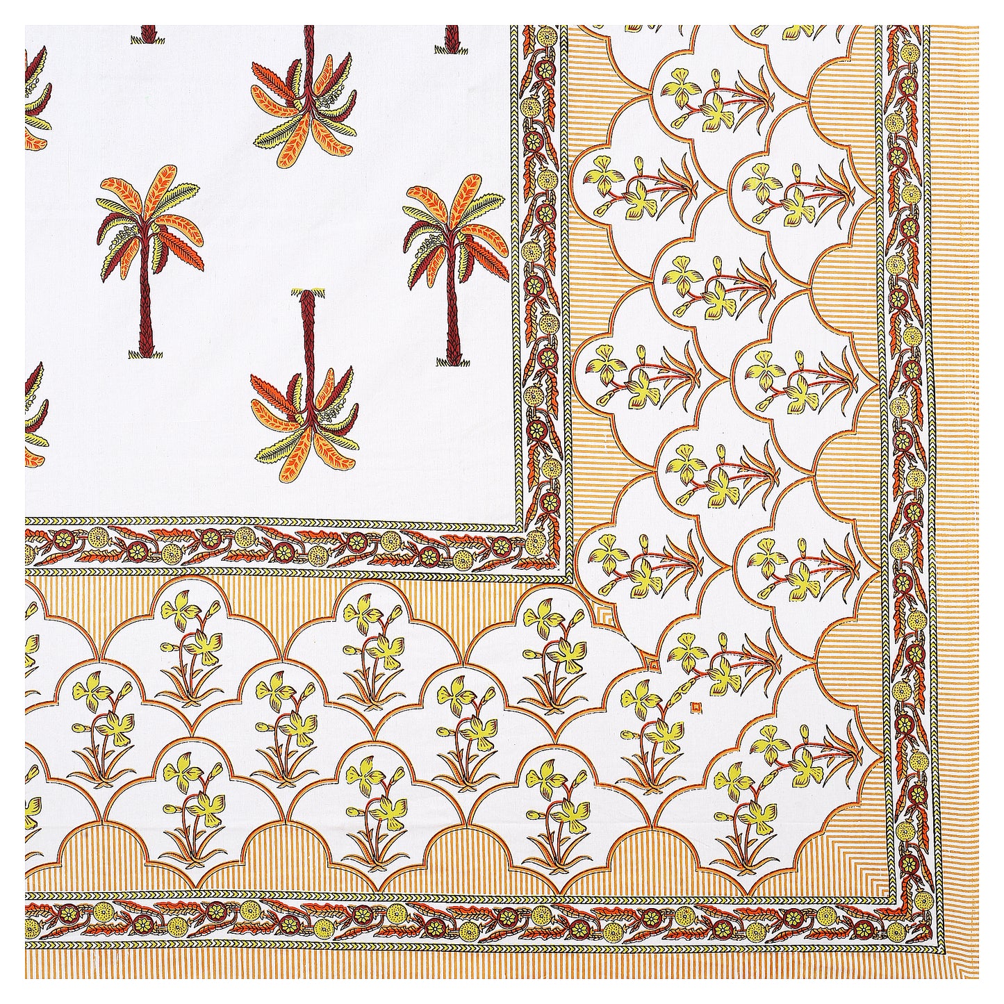 Rajasthani Jaipuri Traditional King Size Bedsheet With 2 Pillow Covers