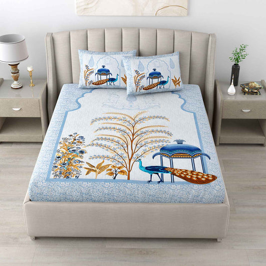 Rajasthani Jaipuri Traditional King Size Bedsheet With 2 Pillow Covers