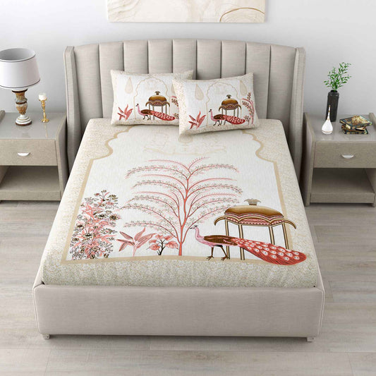 Rajasthani Jaipuri Traditional King Size Bedsheet With 2 Pillow Covers