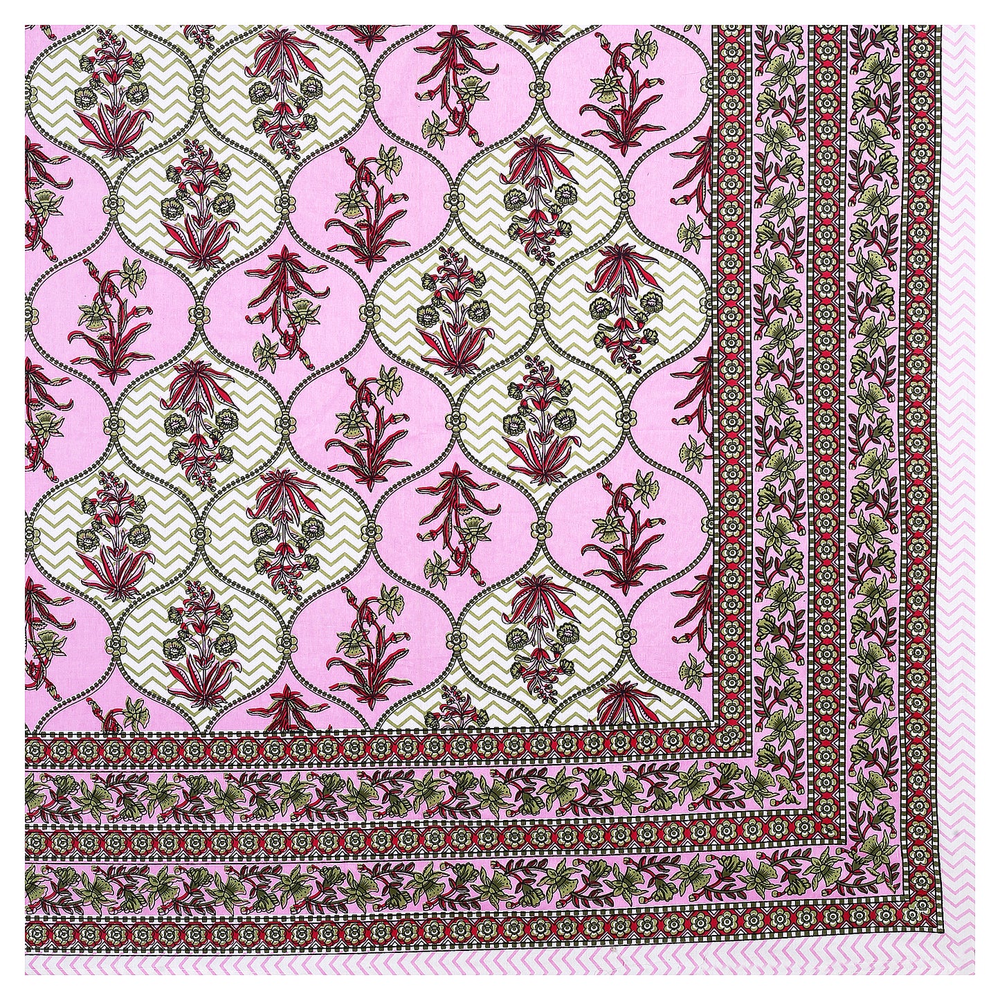 Rajasthani Jaipuri Traditional King Size Bedsheet With 2 Pillow Covers